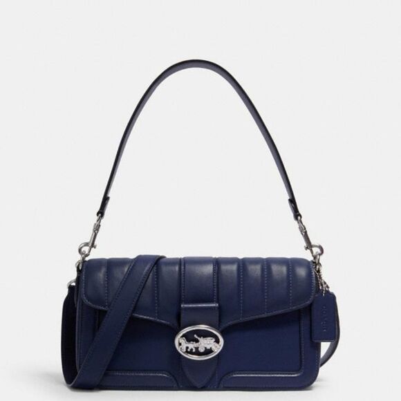 Coach Puffy Quilted Shoulder bag in Navy and Silver - Picture 11 of 14